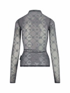 Marine Serre Top moonogram Mesh Flock