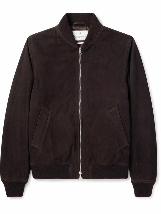 Photo: Kingsman - Suede Bomber Jacket - Brown