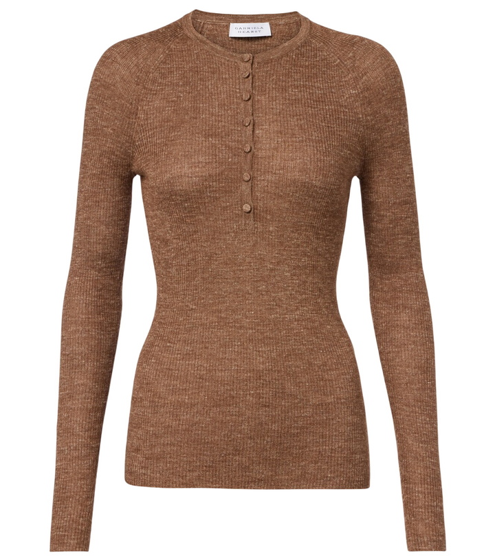 Photo: Gabriela Hearst Anges cashmere, silk, and hemp Henley shirt