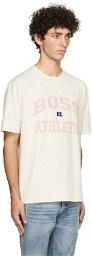 Boss Beige & Pink Russell Athletic Edition Logo T-Shirt