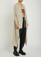 Rick Owens Asymmetric Wool Cardigan Sand
