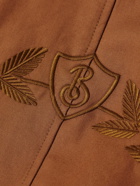 Burberry - Clapham Logo-Embroidered Cotton-Gabardine Coat - Brown