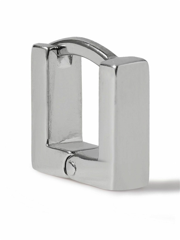 Photo: Miansai - Scatola Huggie Logo-Engraved Sterling Silver Single Hoop Earring