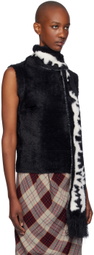 Charles Jeffrey LOVERBOY Black Fluffy Scarf Vest