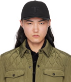 TOM FORD Black Canvas & Leather Cap