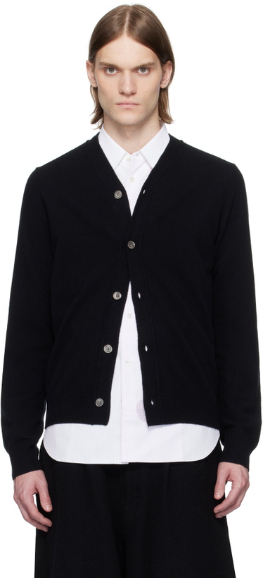 Photo: Comme des Garçons Shirt Black Crew Neck Cardigan