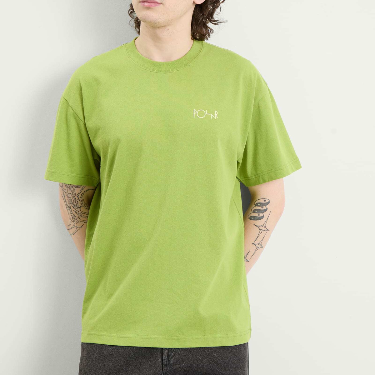Polar Skate Co. Men's Stroke Logo Contrast T-Shirt in Peridot