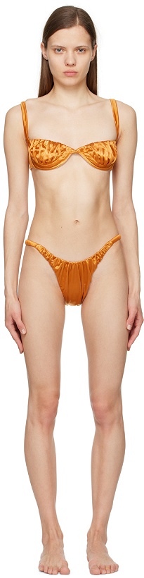 Photo: Isa Boulder SSENSE Exclusive Orange Shelly & Waves Bikini Set