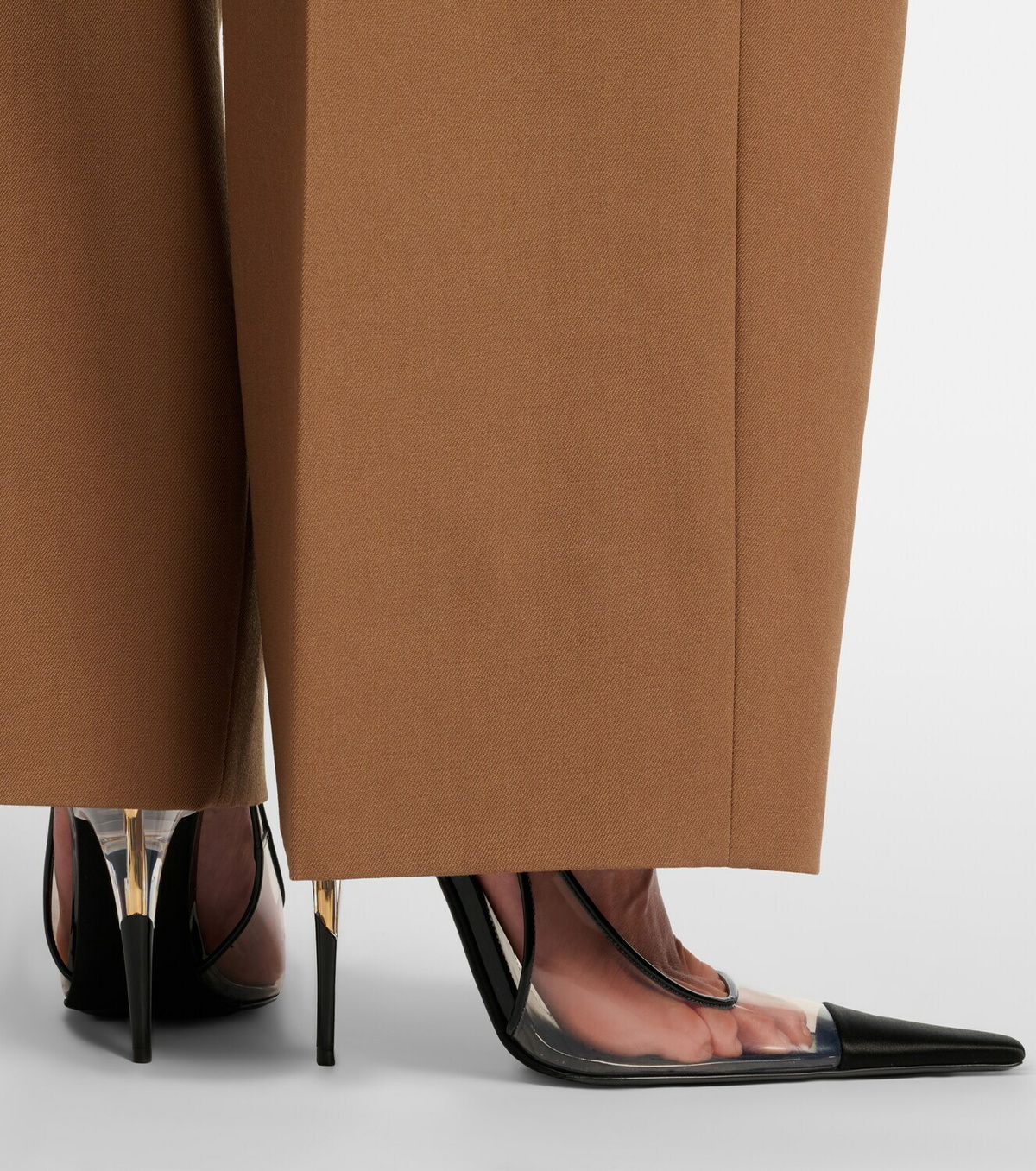Saint Laurent Romy satin-trimmed slingback pumps