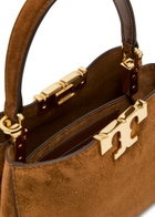 Tory Burch Eleanor Mini T-logo Suede top Handle bag - Caramel