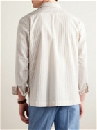 De Petrillo - Striped Cotton-Seersucker Shirt - Neutrals