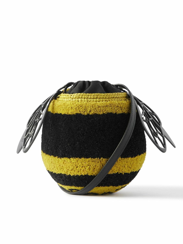 Photo: LOEWE - Paula's Ibiza Leather-Trimmed Striped Raffia Bucket Bag