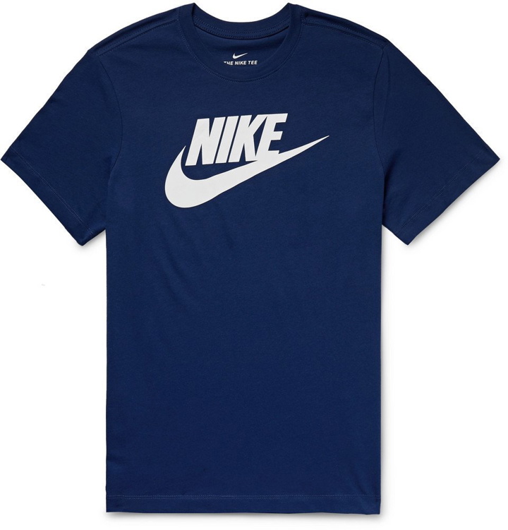 Photo: Nike - Logo-Print Cotton-Jersey T-Shirt - Men - Navy