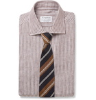 Kingsman - Turnbull & Asser Brown Striped Cutaway-Collar Cotton Shirt - Brown