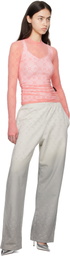 Marine Serre Gray Moon Faded Fleece Sweatpants