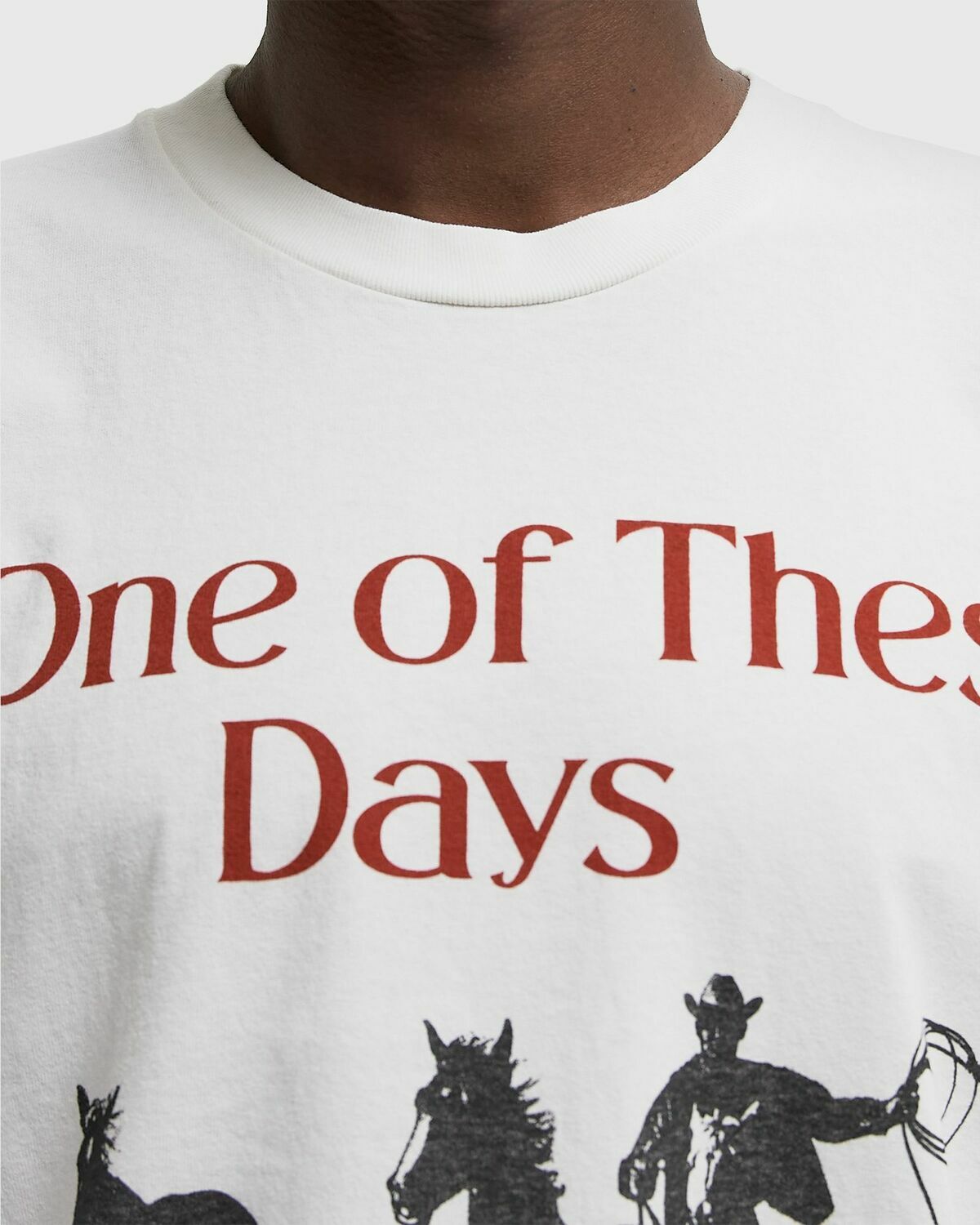 One of these Days ACROSS THE PLAINS TSHIRT White Mens Shortsleefe