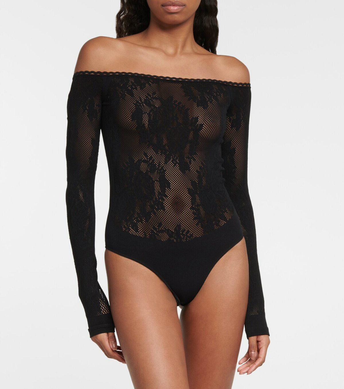 The Attico Lace off shoulder bodysuit The Attico