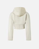 Pinko Bustier Sweatshirt With Hood And Zip Bone White