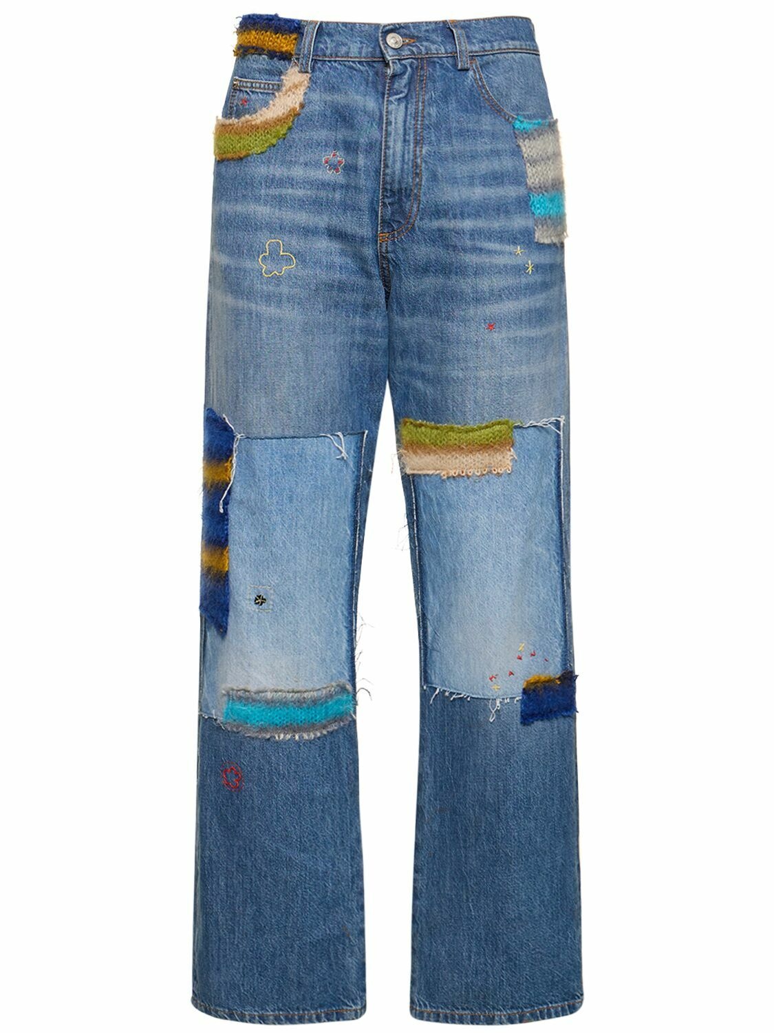 Photo: MARNI - Straight Cotton Denim Jeans W/mohair