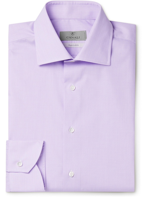 Photo: CANALI - Cutaway-Collar Cotton Shirt - Purple - EU 37