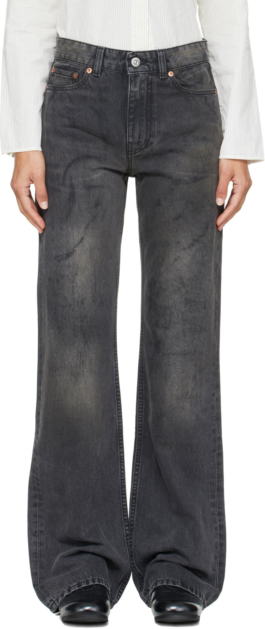 OUR LEGACY Black Boot Cut Jeans