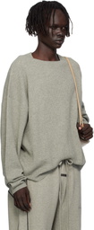 Fear of God ESSENTIALS Gray Waffle Long Sleeve Crewneck Sweatshirt