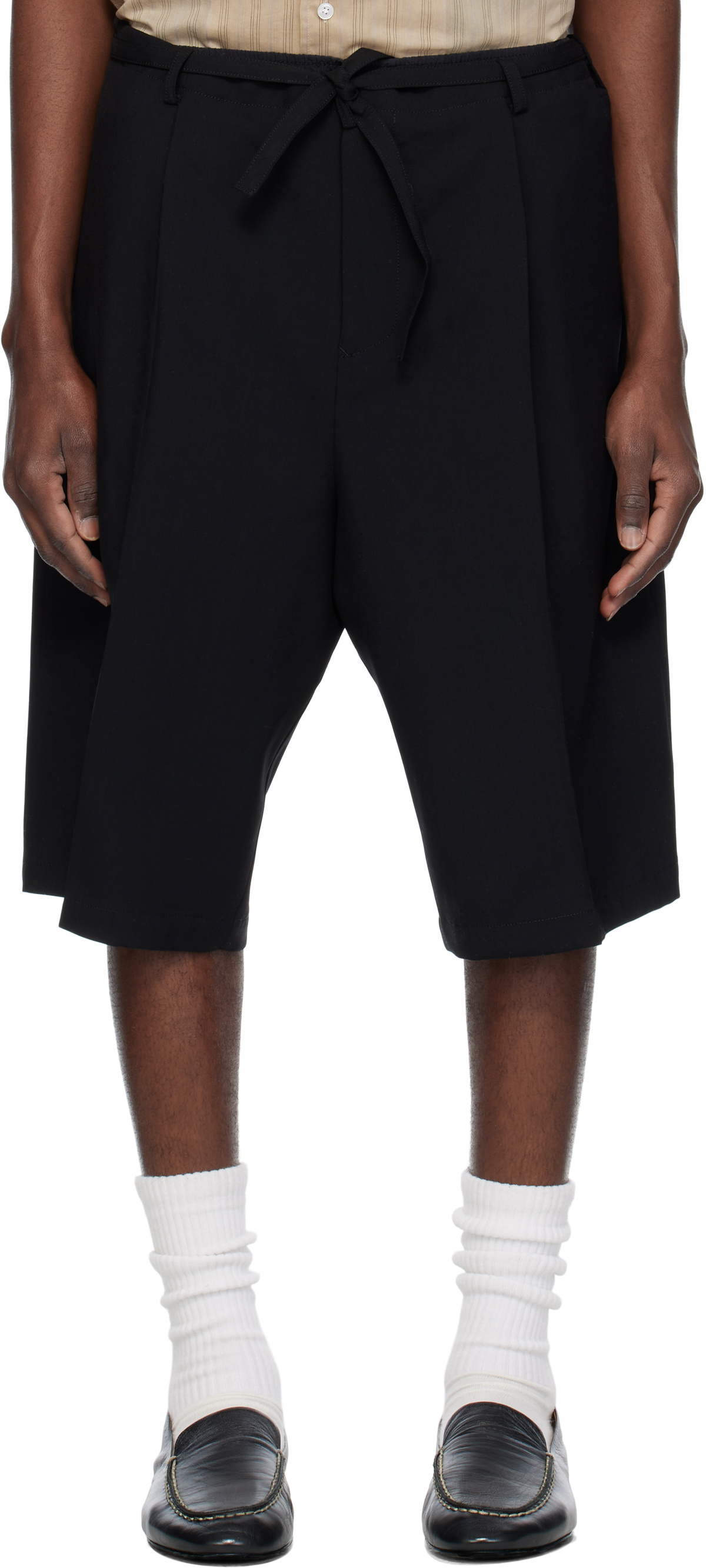 SOSHIOTSUKI Black Wool Judo Shorts