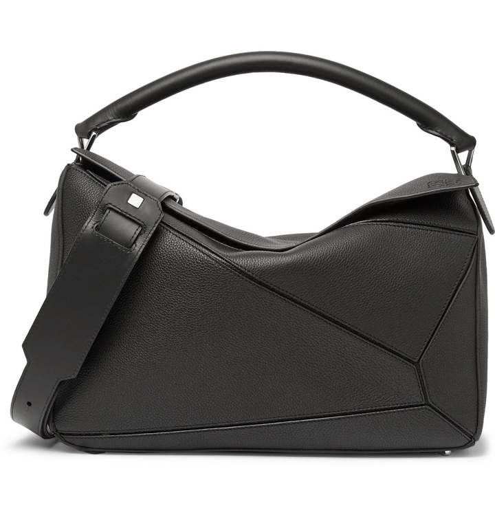 Photo: Loewe - Puzzle Textured-Leather Messenger Bag - Black