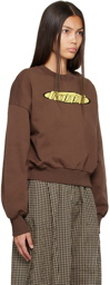 GANNI Brown Artwork Sweatshirt