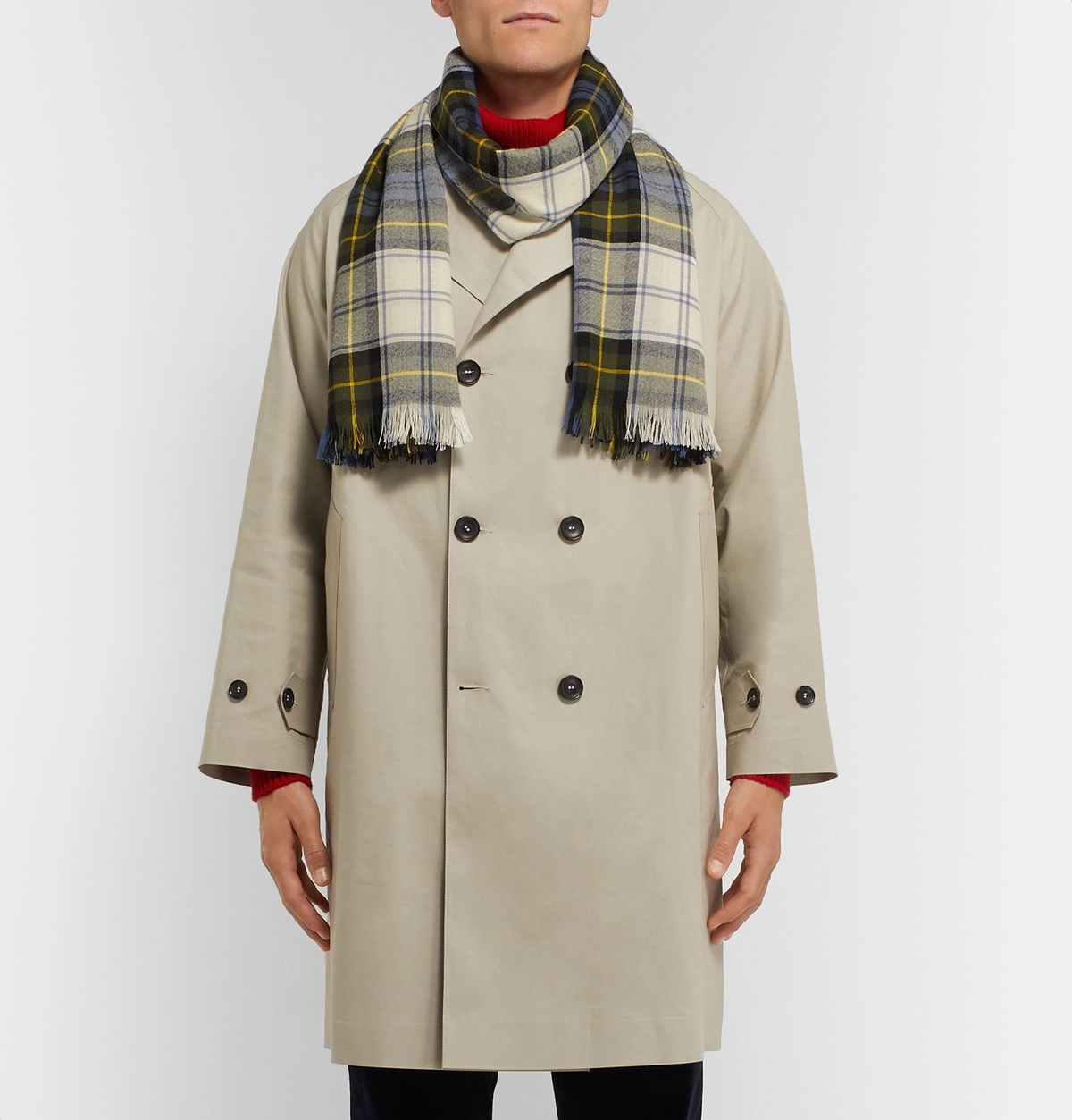 Connolly - Fringed Checked Cashmere Scarf - Multi