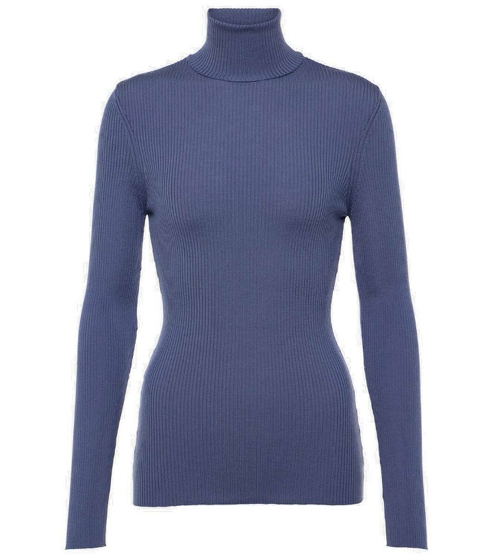 Photo: Wolford Ribbed-knit virgin wool turtleneck top