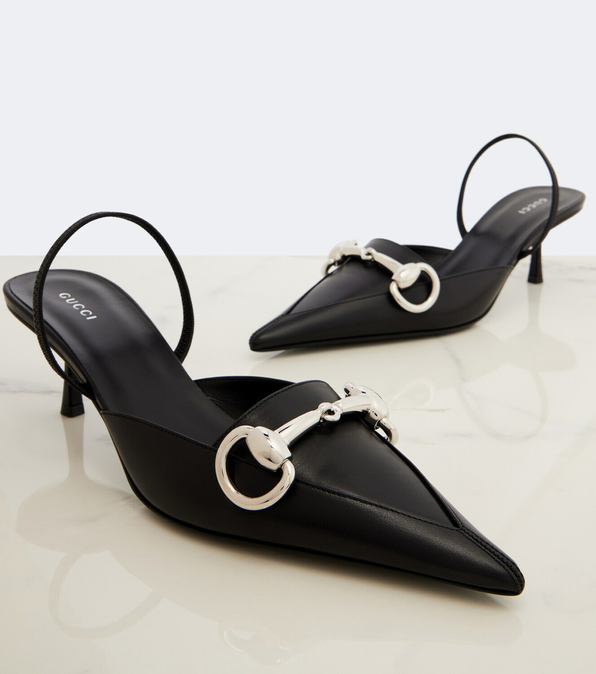 Gucci Boulevard leather slingback pumps