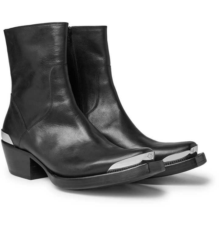 Photo: Vetements - Metal-Tipped Leather Boots - Black