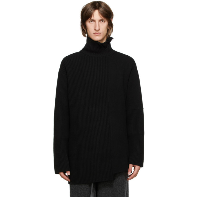 トップス Yohji Yamamoto 80s High Neck Black Knit PANELED TURTLE NECK PO – THE SHOP YOHJI YAMAMOTO