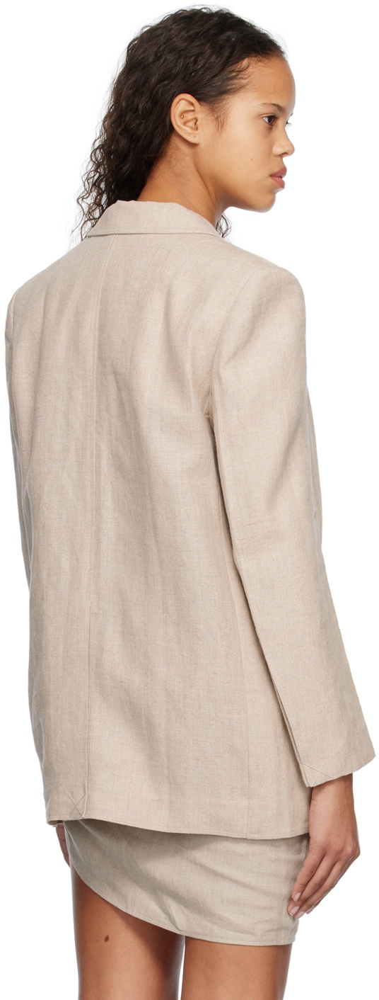 Subtle Le Nguyen Beige Relaxed-Fit Blazer