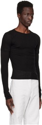 LOW CLASSIC Black Paneled Long Sleeve T-Shirt
