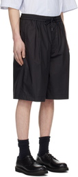 Juun.J Black Cotton Padded Shorts