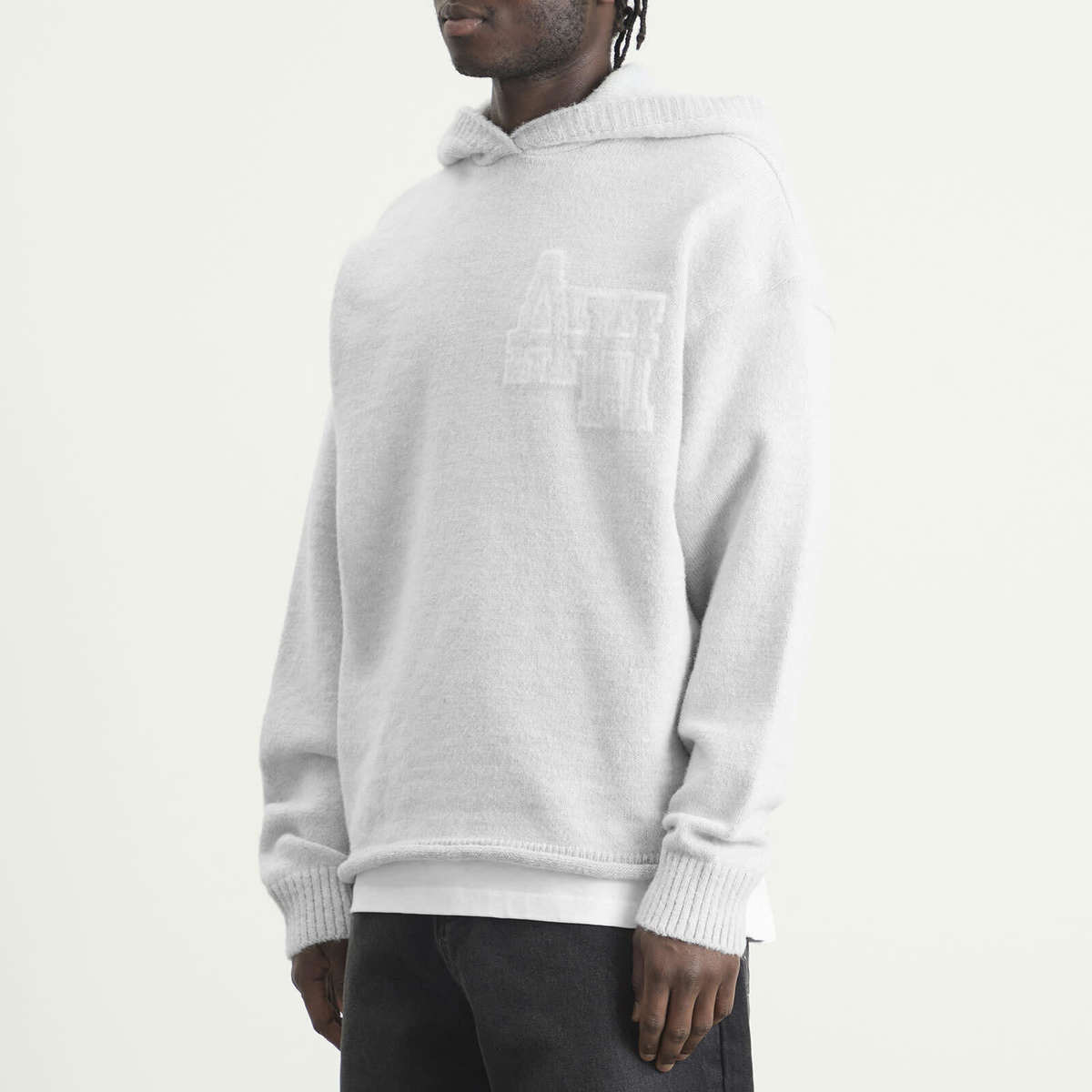 ANNIE HOOD Men's Knit Hoodie in Grey