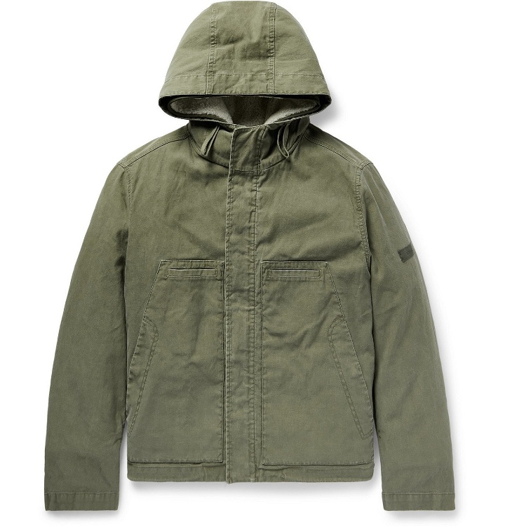 Photo: Yves Salomon - Cotton-Twill Jacket with Detachable Ripstop and Shearling Liner - Green
