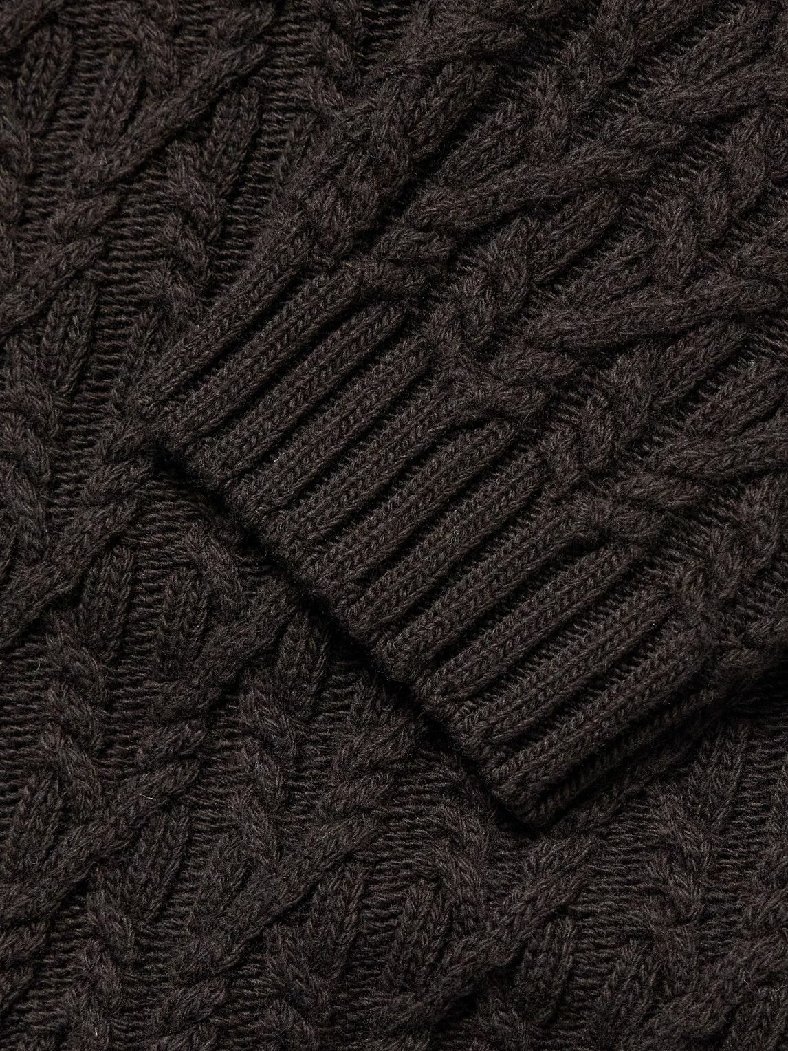 Mr P. - Cable-Knit Wool Cardigan - Brown