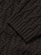 Mr P. - Cable-Knit Wool Cardigan - Brown