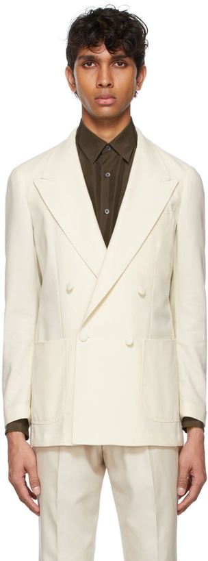 Photo: Ring Jacket Off-White Wool Dinner Double-Breasted Blazer