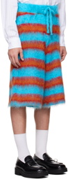 Marni Blue Striped Shorts