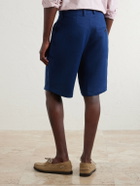 Oliver Spencer - Coney Straight-Leg Pleated Linen Shorts - Blue