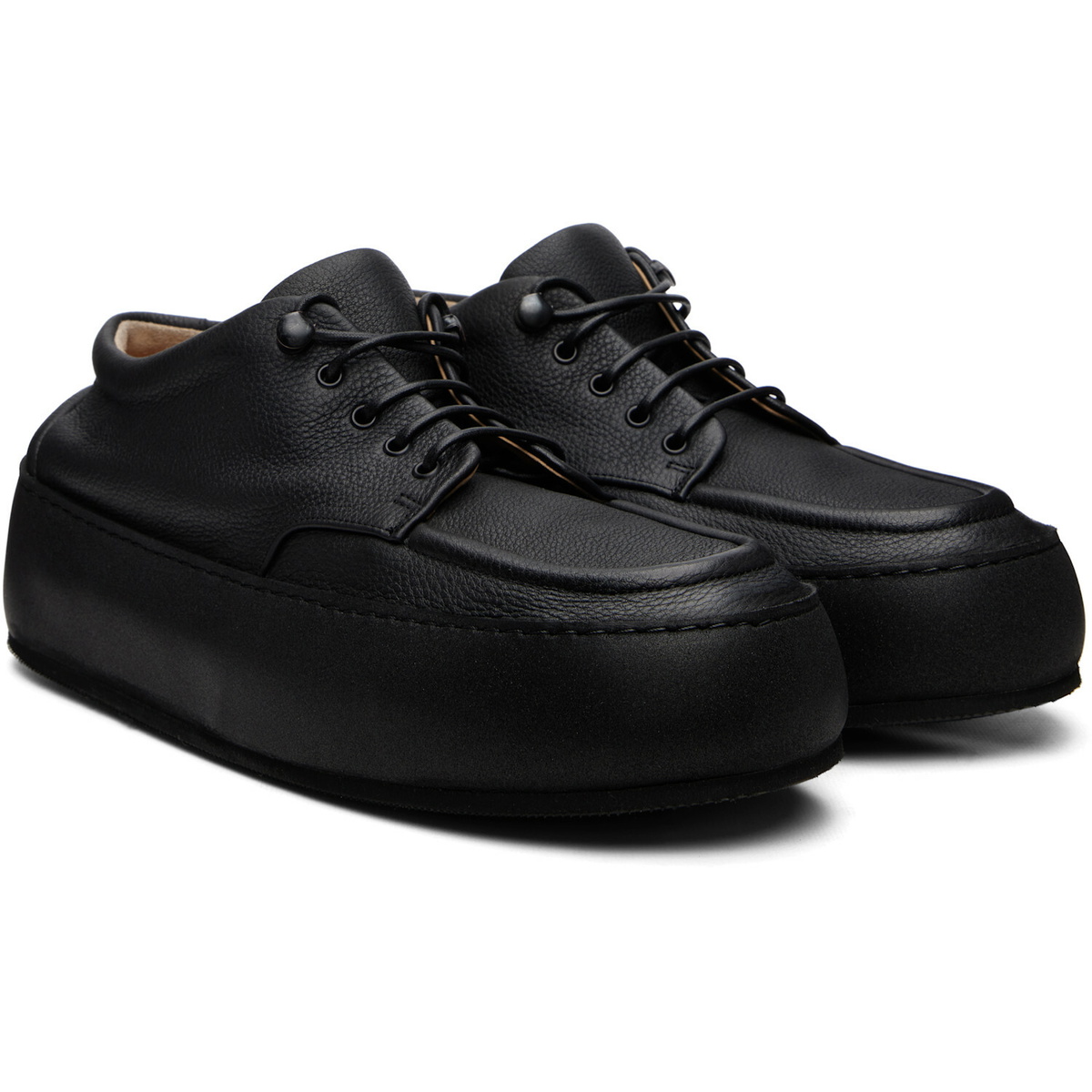 Marsèll Black Cassapana Pebbled Leather Sneakers