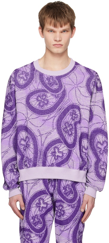 Photo: NEEDLES Purple Jacquard Sweatshirt