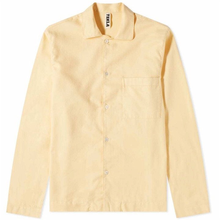 Photo: Tekla Fabrics Men's Flannel Sleep Shirt in Gentle Yellow