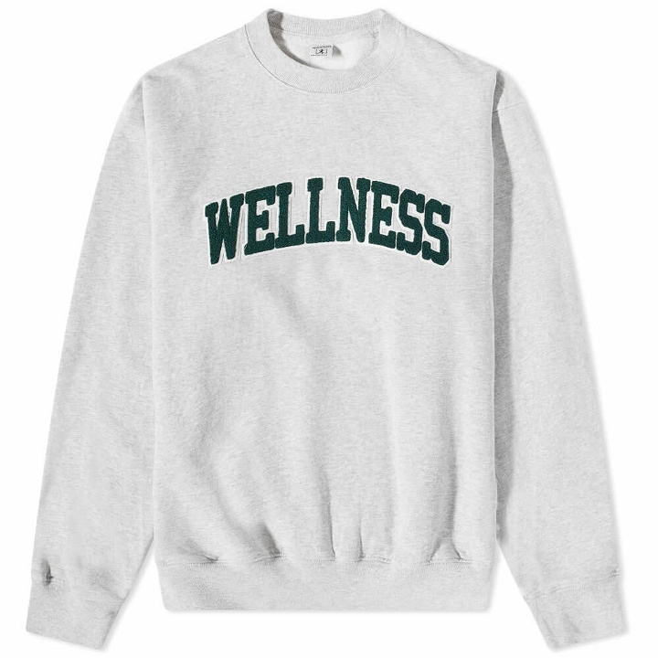Photo: Sporty & Rich Wellness Boucle Crew Sweat in Heather Grey/Forest