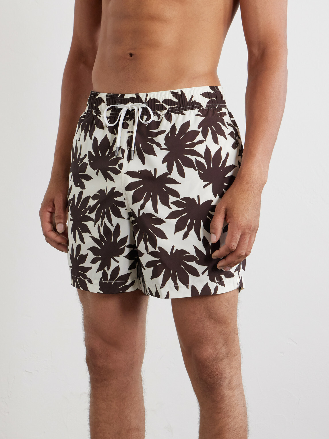 Onia - Charles Straight-Leg Mid-Length Printed Swim Shorts - Brown