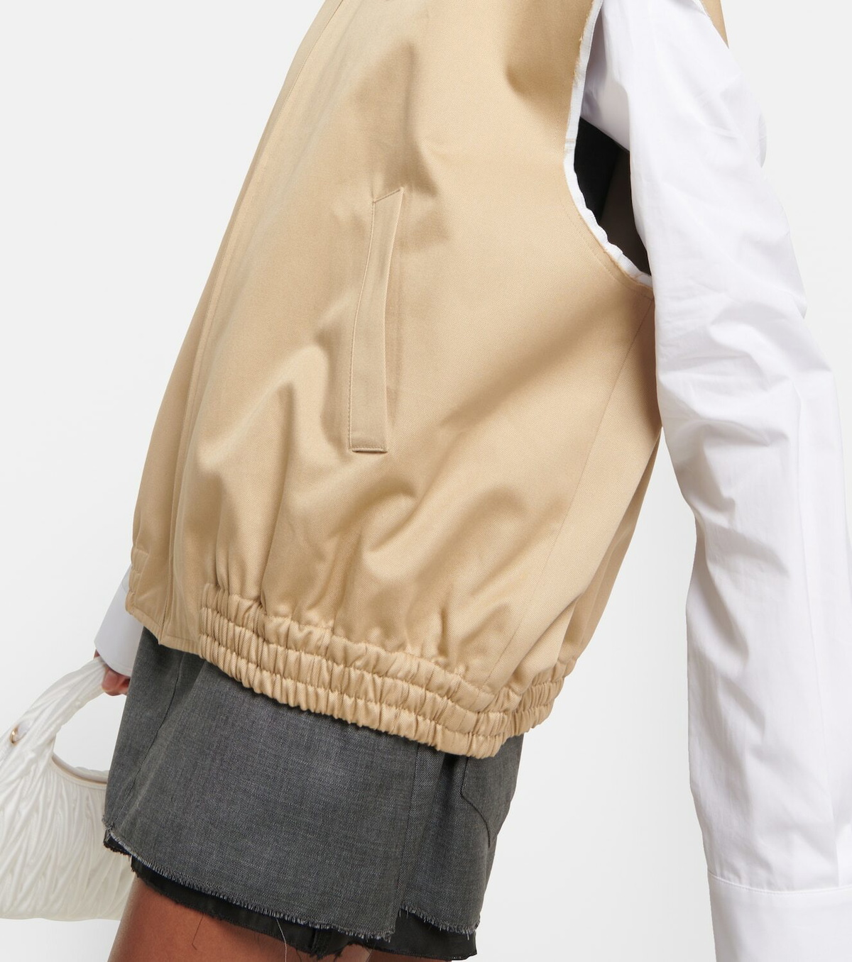 Miu Miu Zip-up cotton twill vest